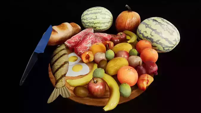 Food Props 40 Variations Low-poly 3D model