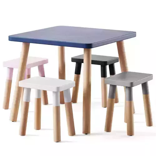 Nico Yeye Peewee Square Kids Table and Chairs by Pottery Barn