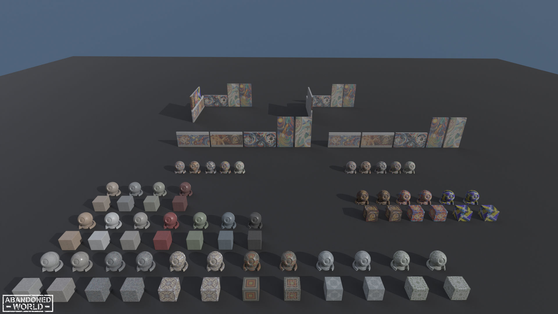 Soviet Mosaics Pack Low-poly 3D model_24