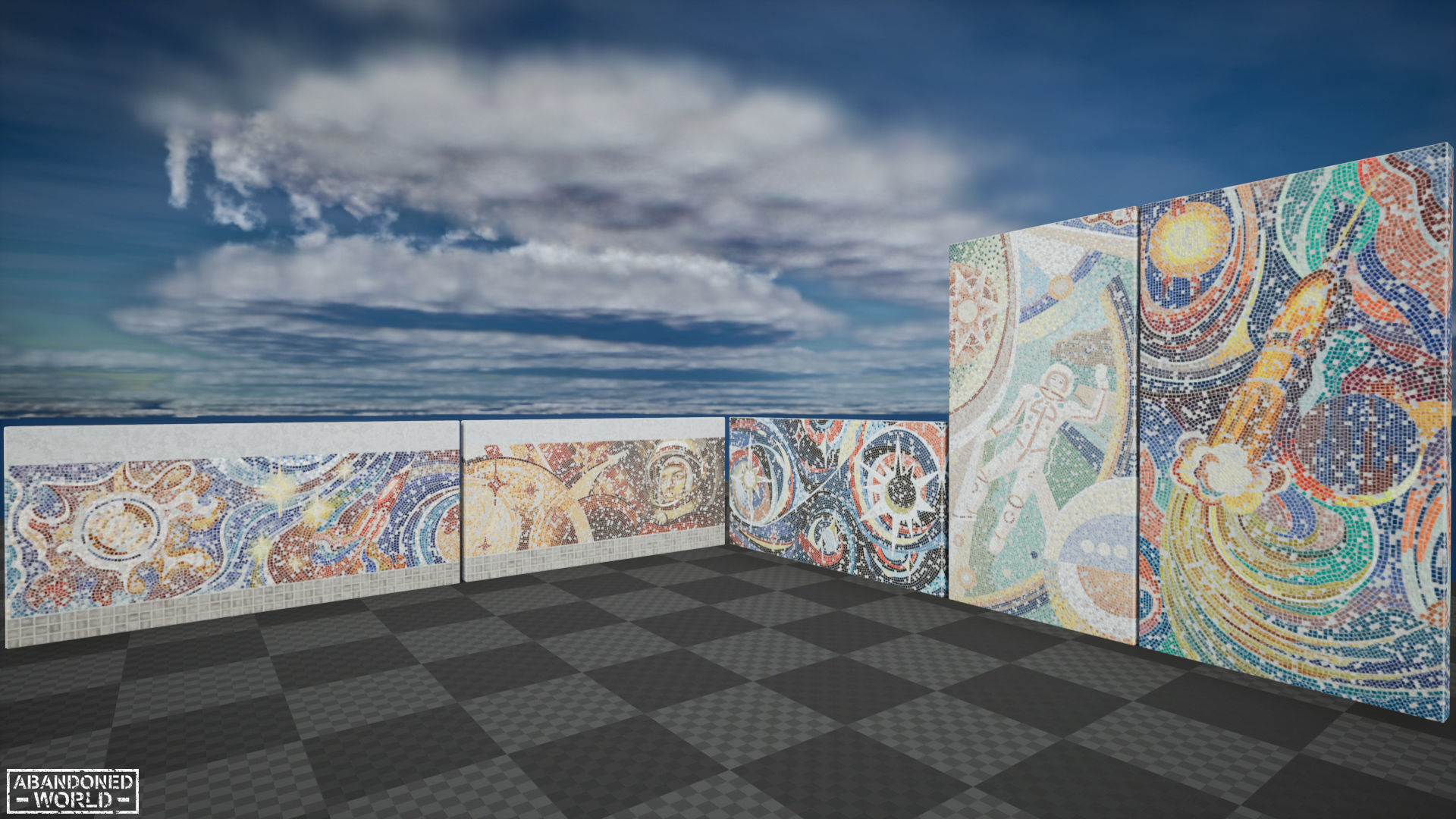 Soviet Mosaics Pack Low-poly 3D model_3