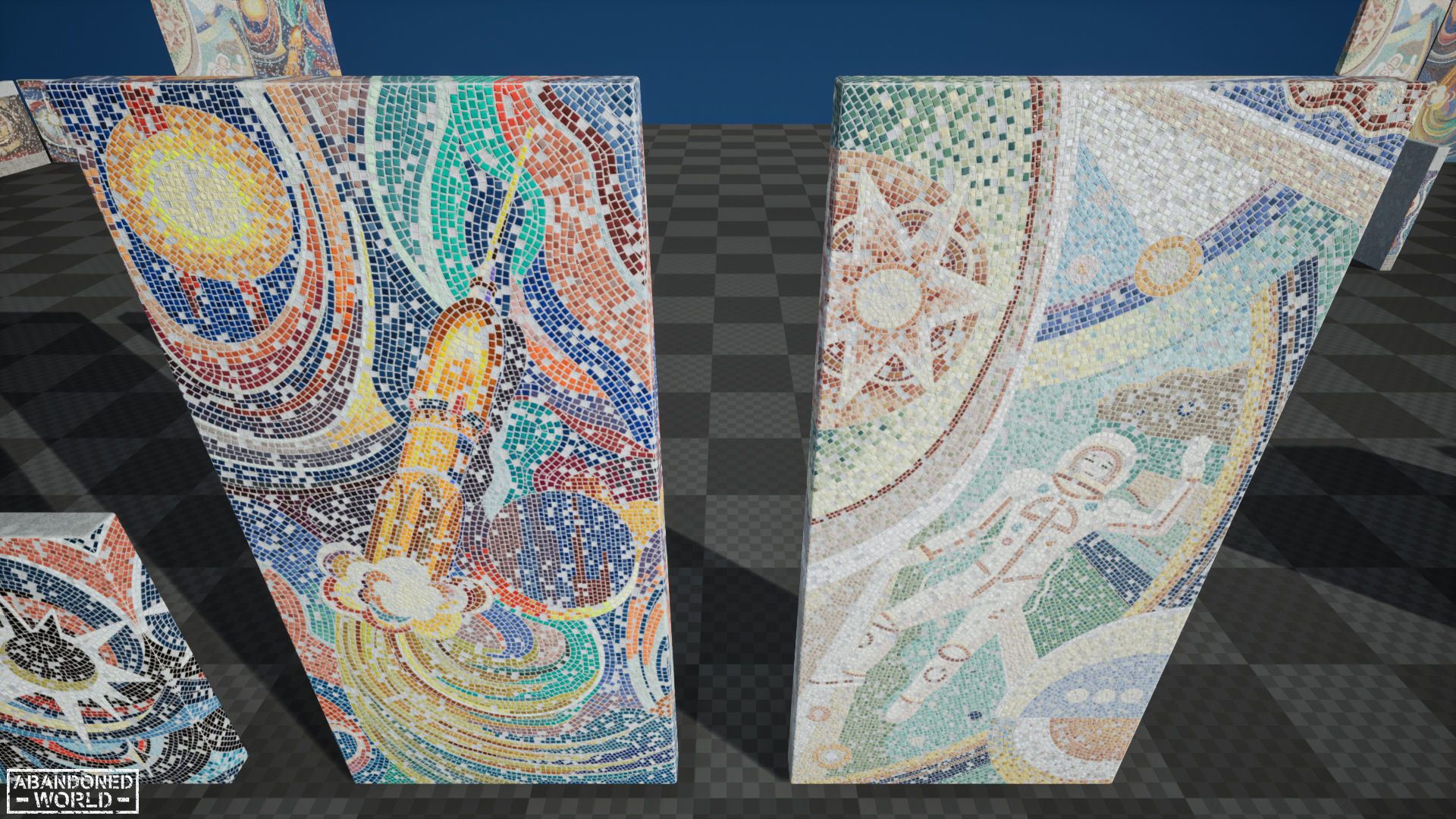 Soviet Mosaics Pack Low-poly 3D model_8