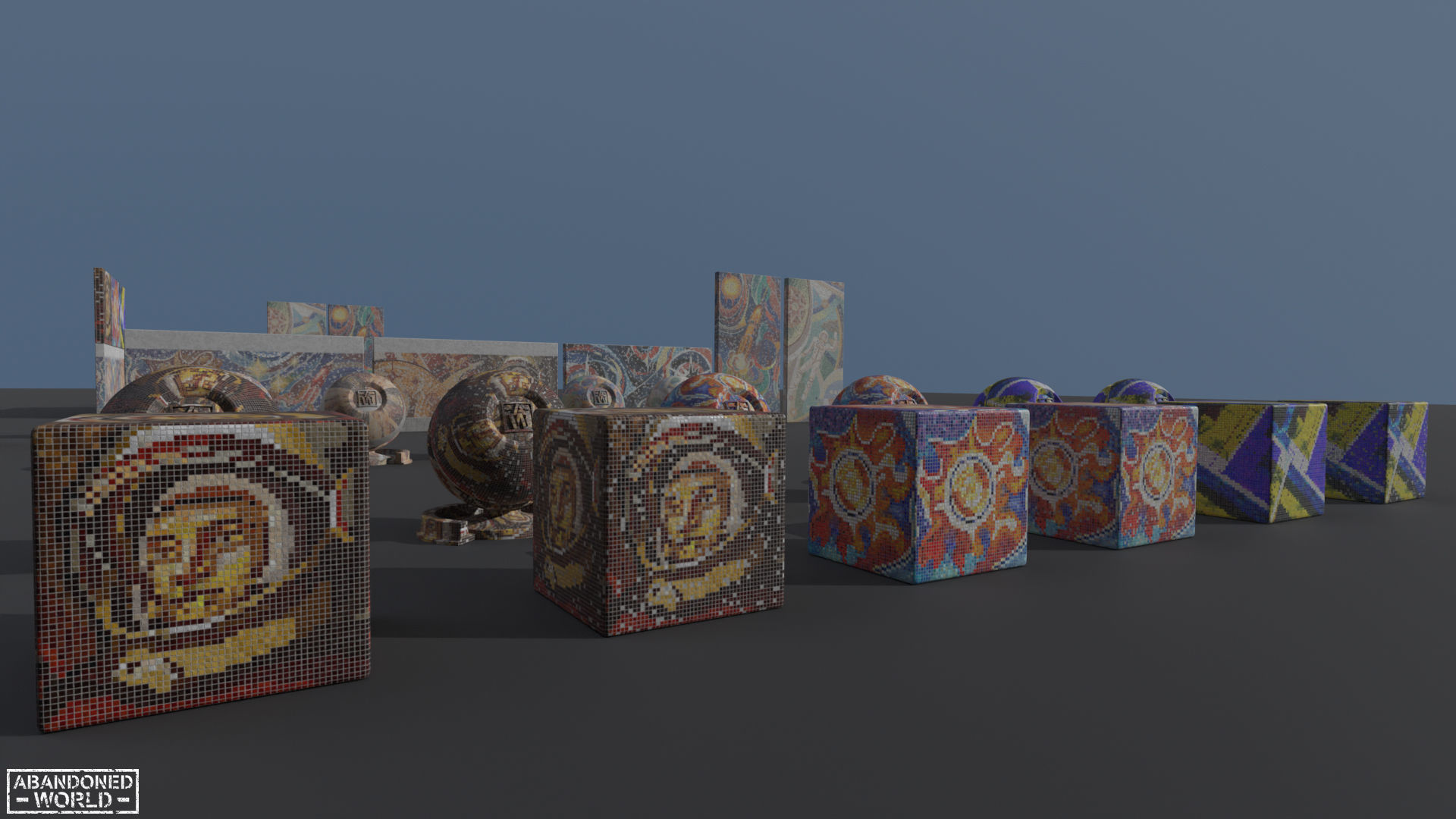 Soviet Mosaics Pack Low-poly 3D model_30