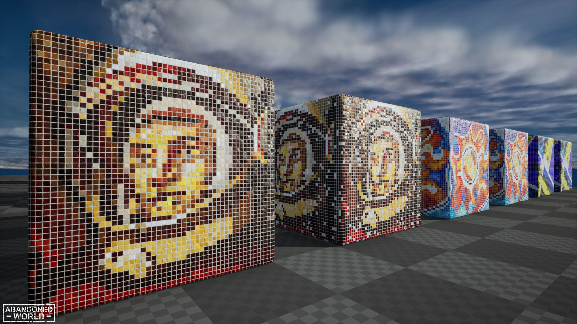 Soviet Mosaics Pack Low-poly 3D model_7