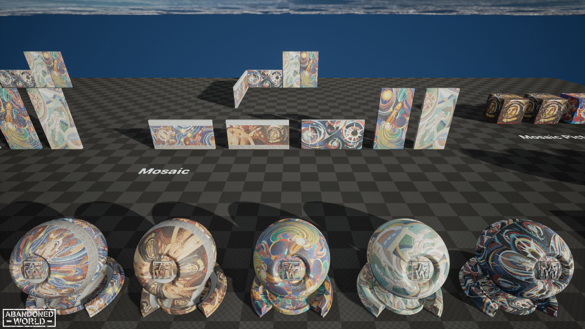 Soviet Mosaics Pack Low-poly 3D model_18