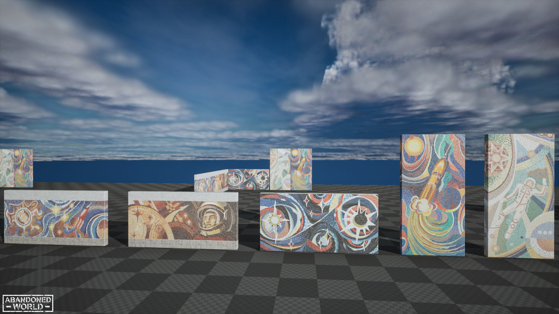 Soviet Mosaics Pack Low-poly 3D model_4