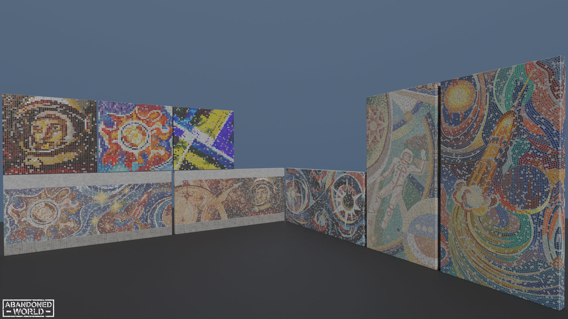 Soviet Mosaics Pack Low-poly 3D model_23
