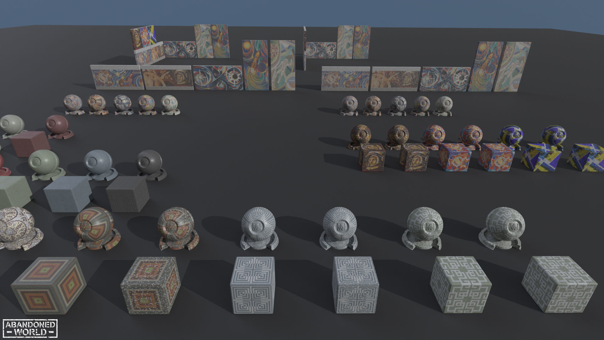 Soviet Mosaics Pack Low-poly 3D model_26