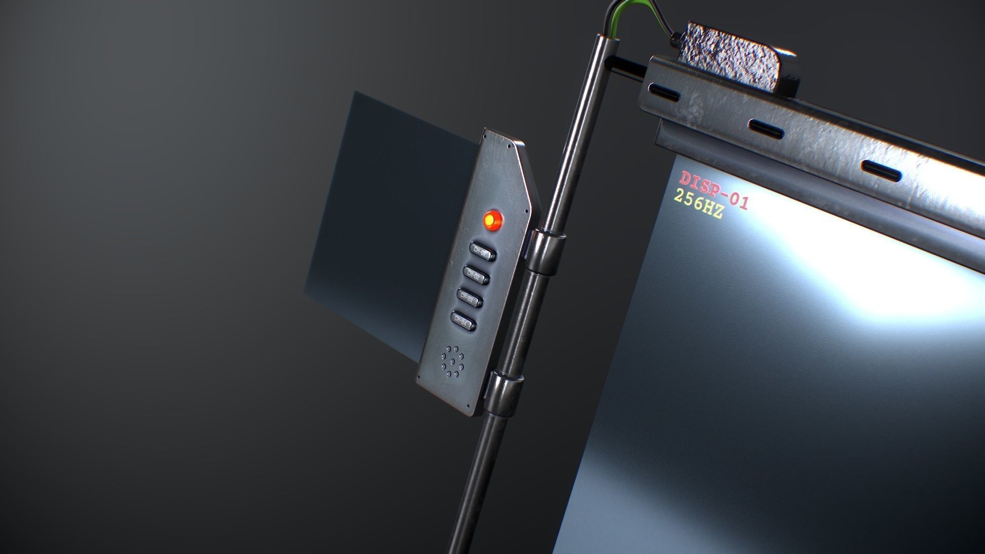 Sci-Fi Screen Display Monitor Low-poly 3D model_12