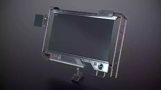 Sci-Fi Screen Display Monitor Low-poly 3D model