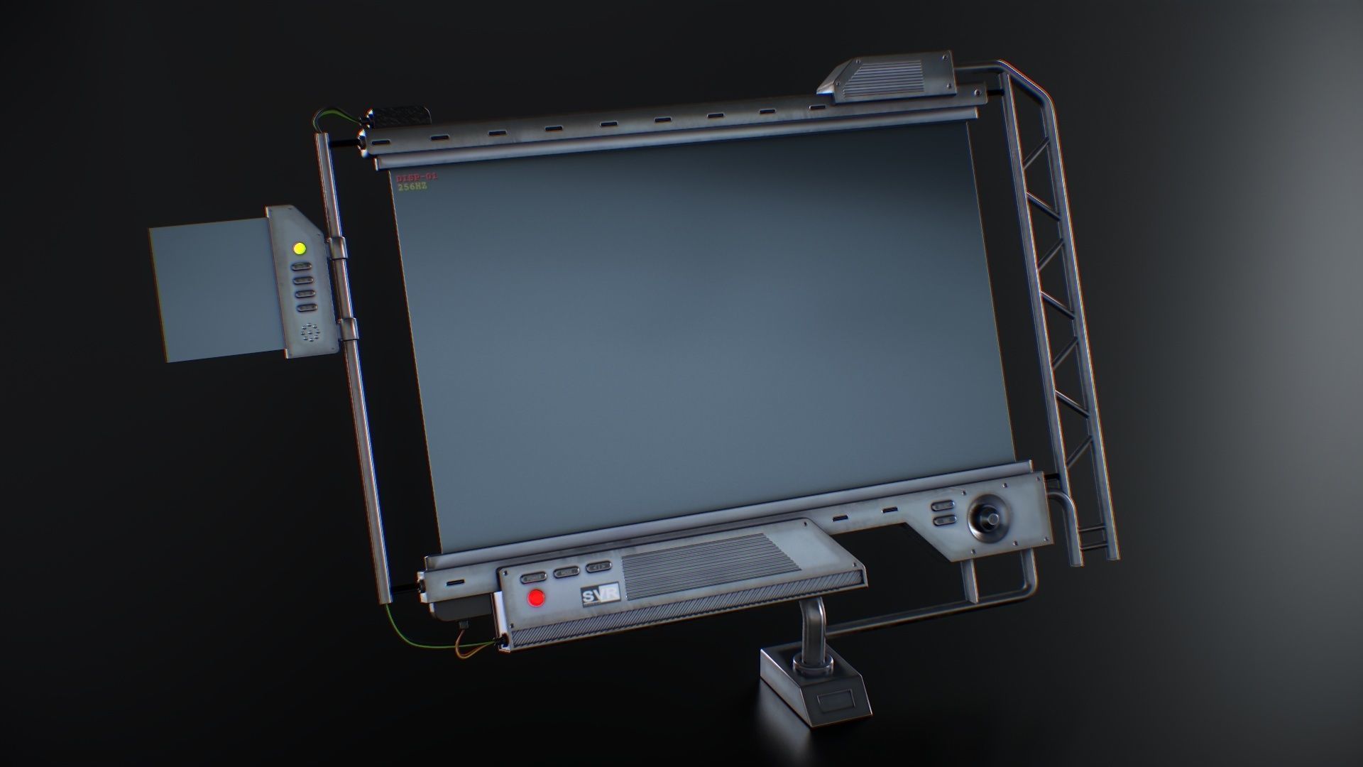 Sci-Fi Screen Display Monitor Low-poly 3D model_3