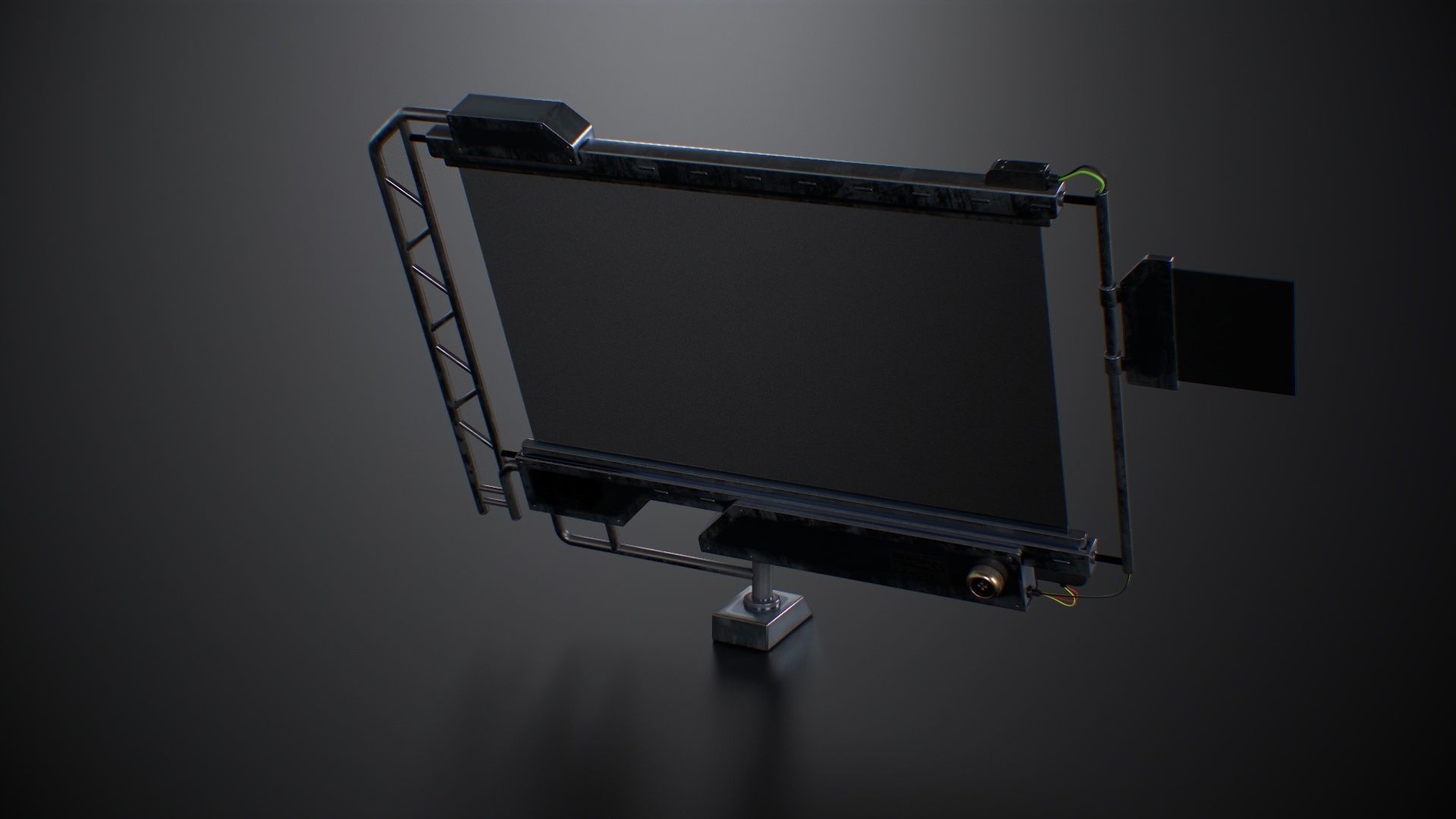 Sci-Fi Screen Display Monitor Low-poly 3D model_13