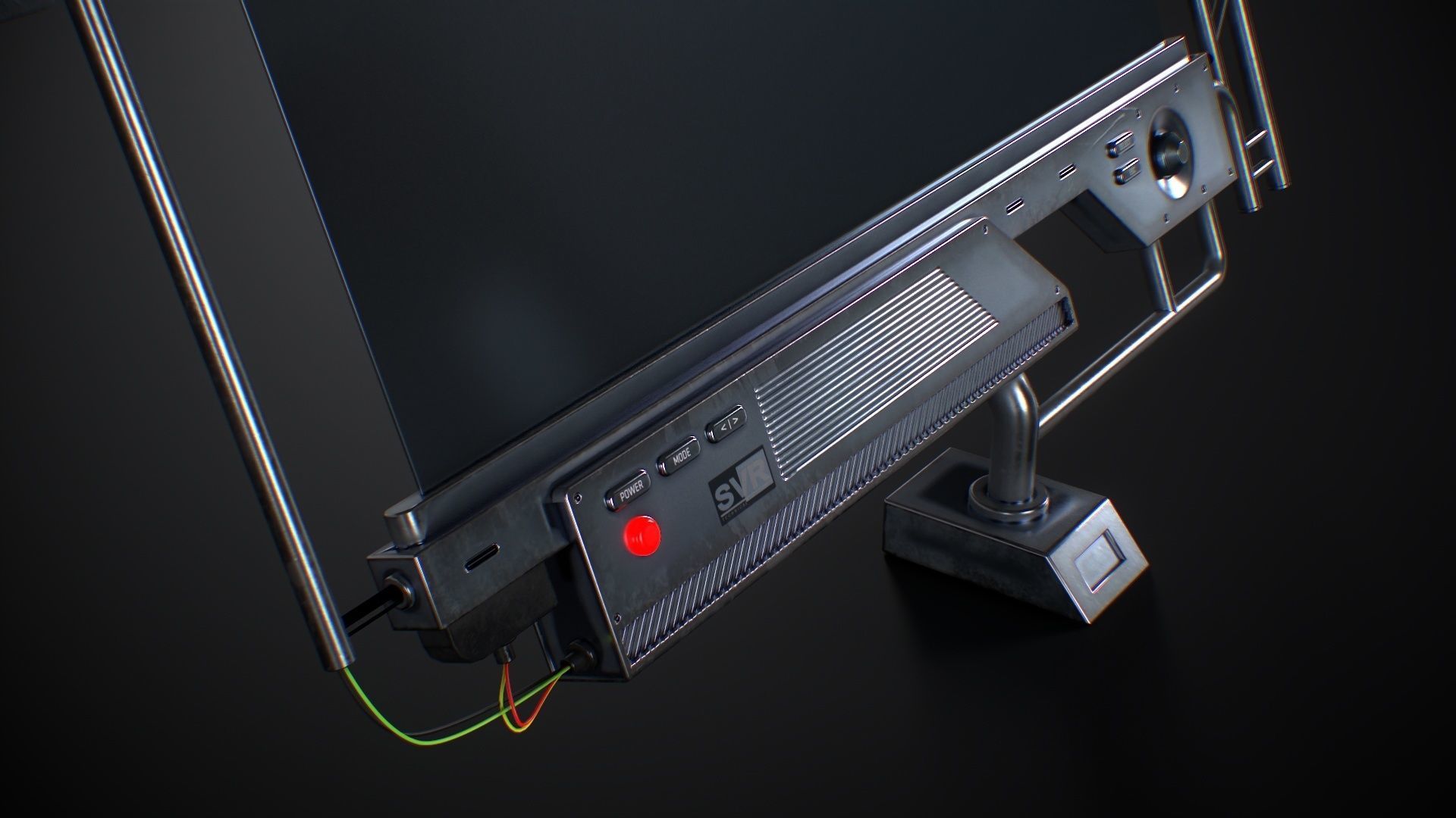 Sci-Fi Screen Display Monitor Low-poly 3D model_4