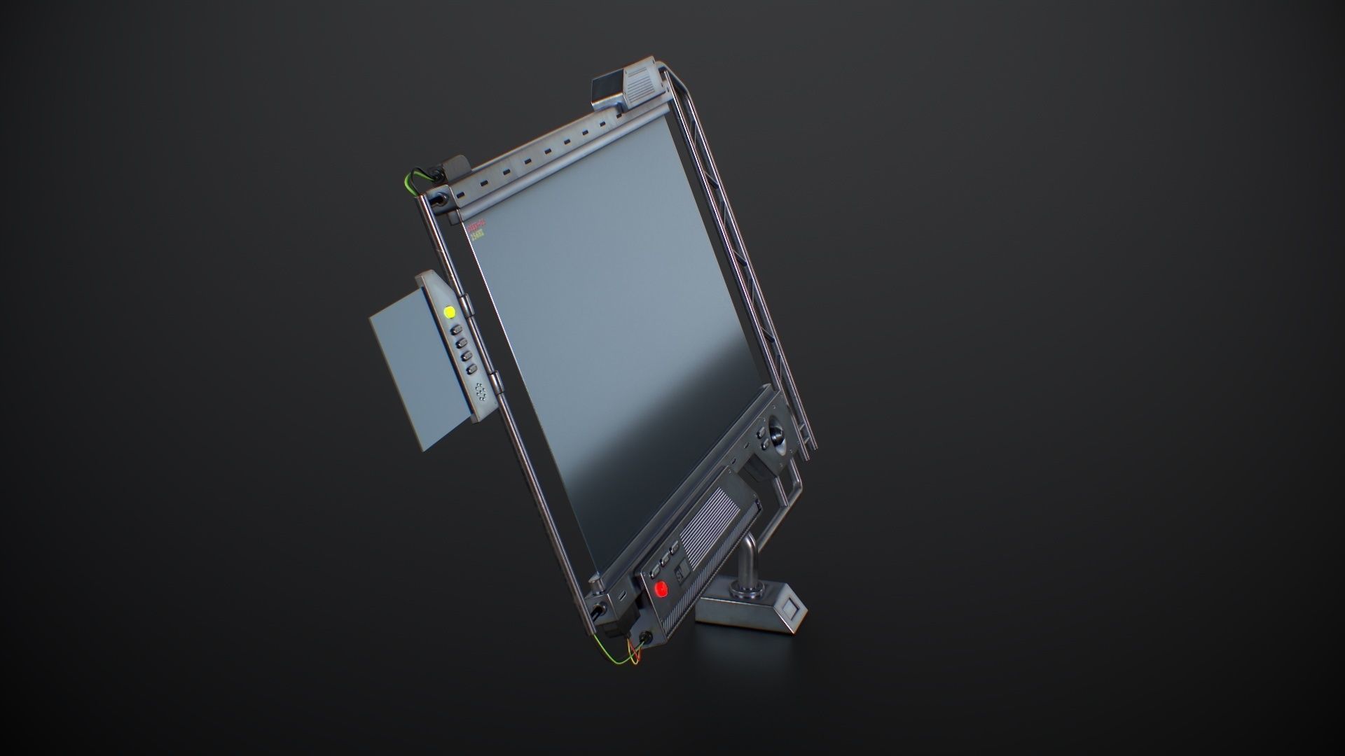 Sci-Fi Screen Display Monitor Low-poly 3D model_14