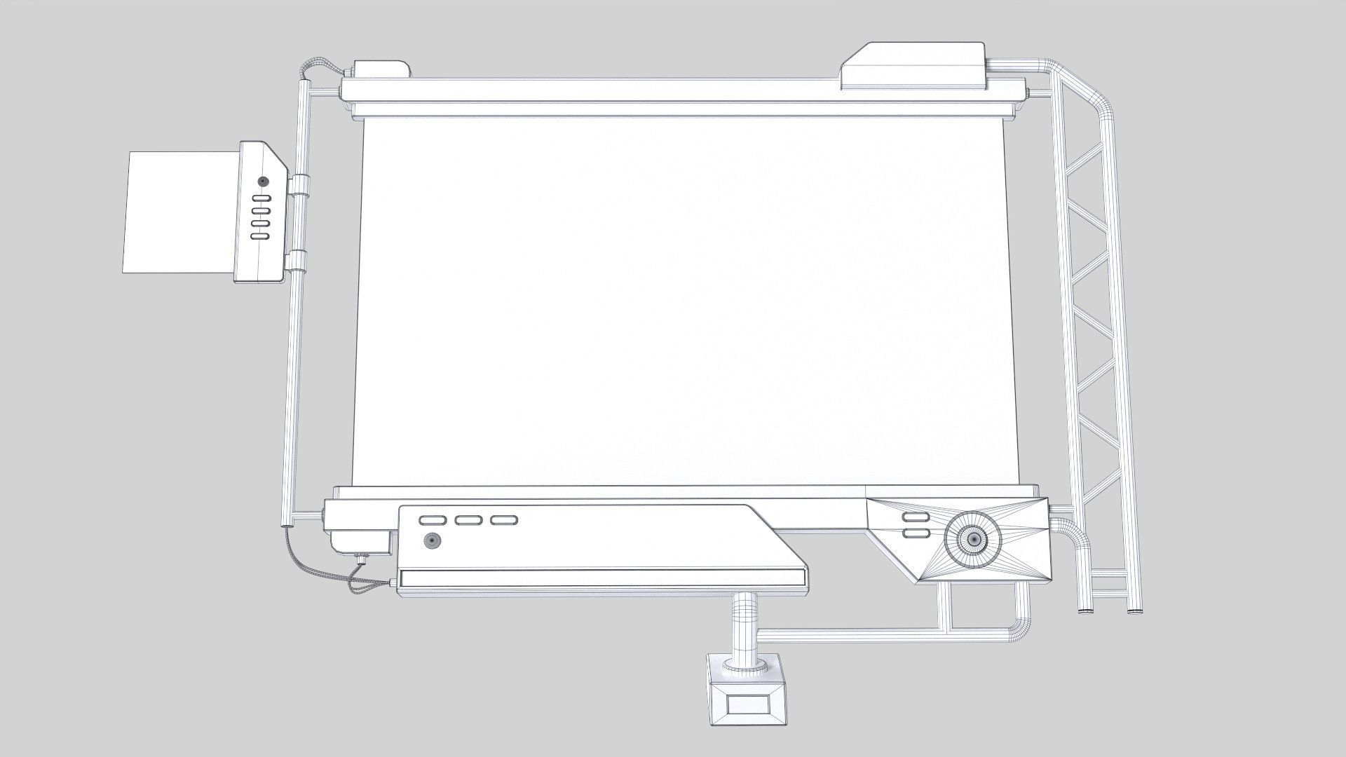 Sci-Fi Screen Display Monitor Low-poly 3D model_26