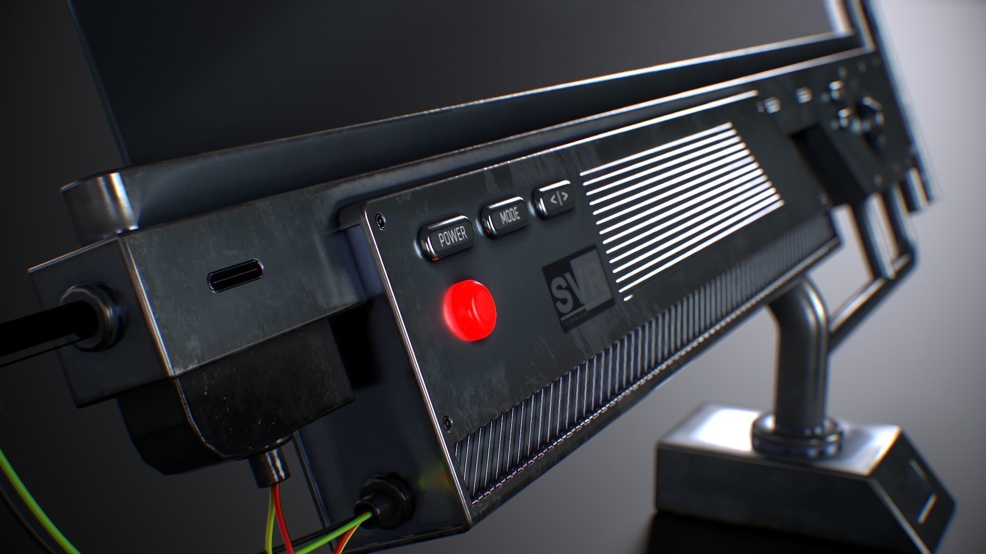 Sci-Fi Screen Display Monitor Low-poly 3D model_11