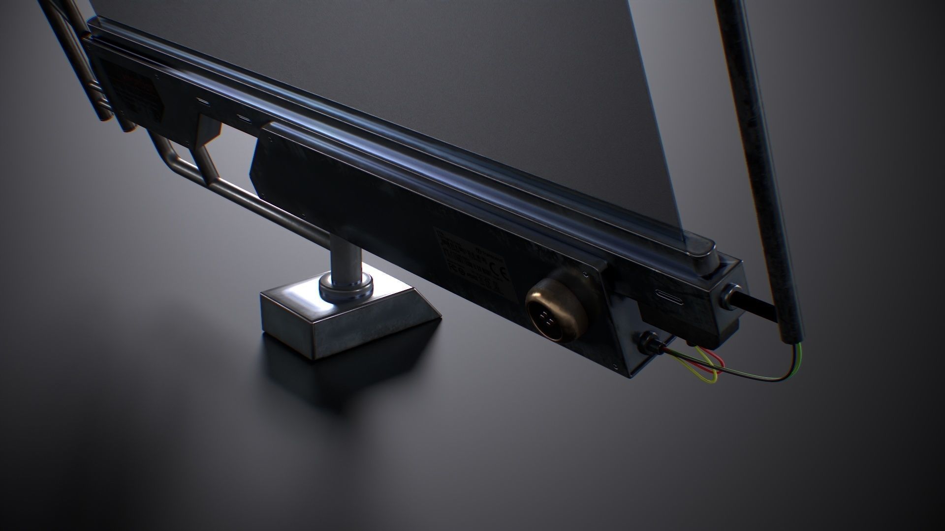 Sci-Fi Screen Display Monitor Low-poly 3D model_16