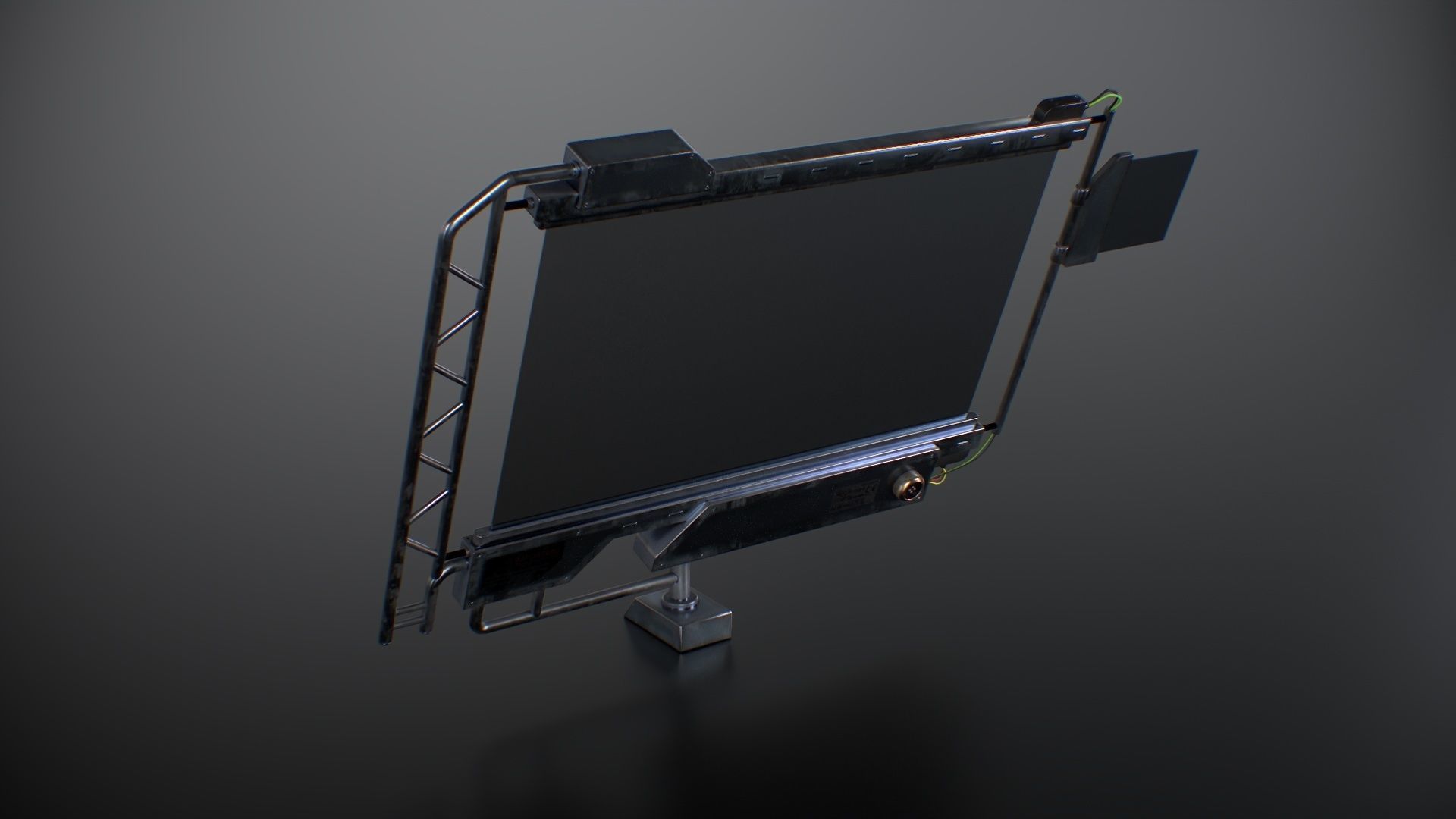 Sci-Fi Screen Display Monitor Low-poly 3D model_10
