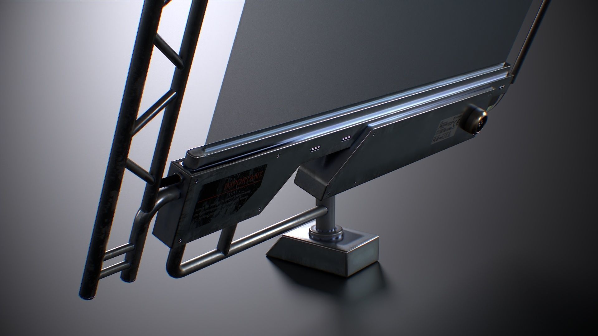 Sci-Fi Screen Display Monitor Low-poly 3D model_9