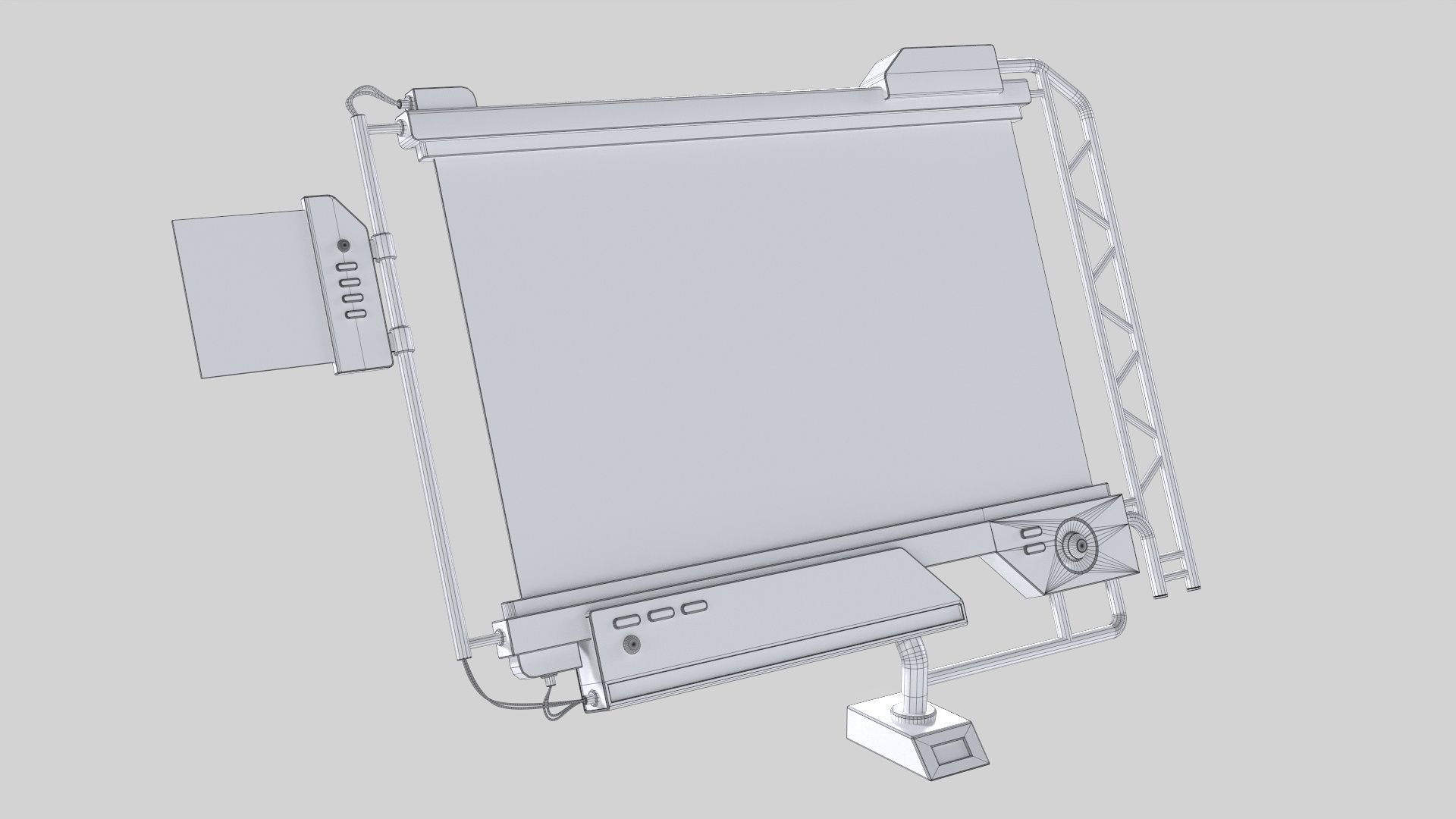 Sci-Fi Screen Display Monitor Low-poly 3D model_23