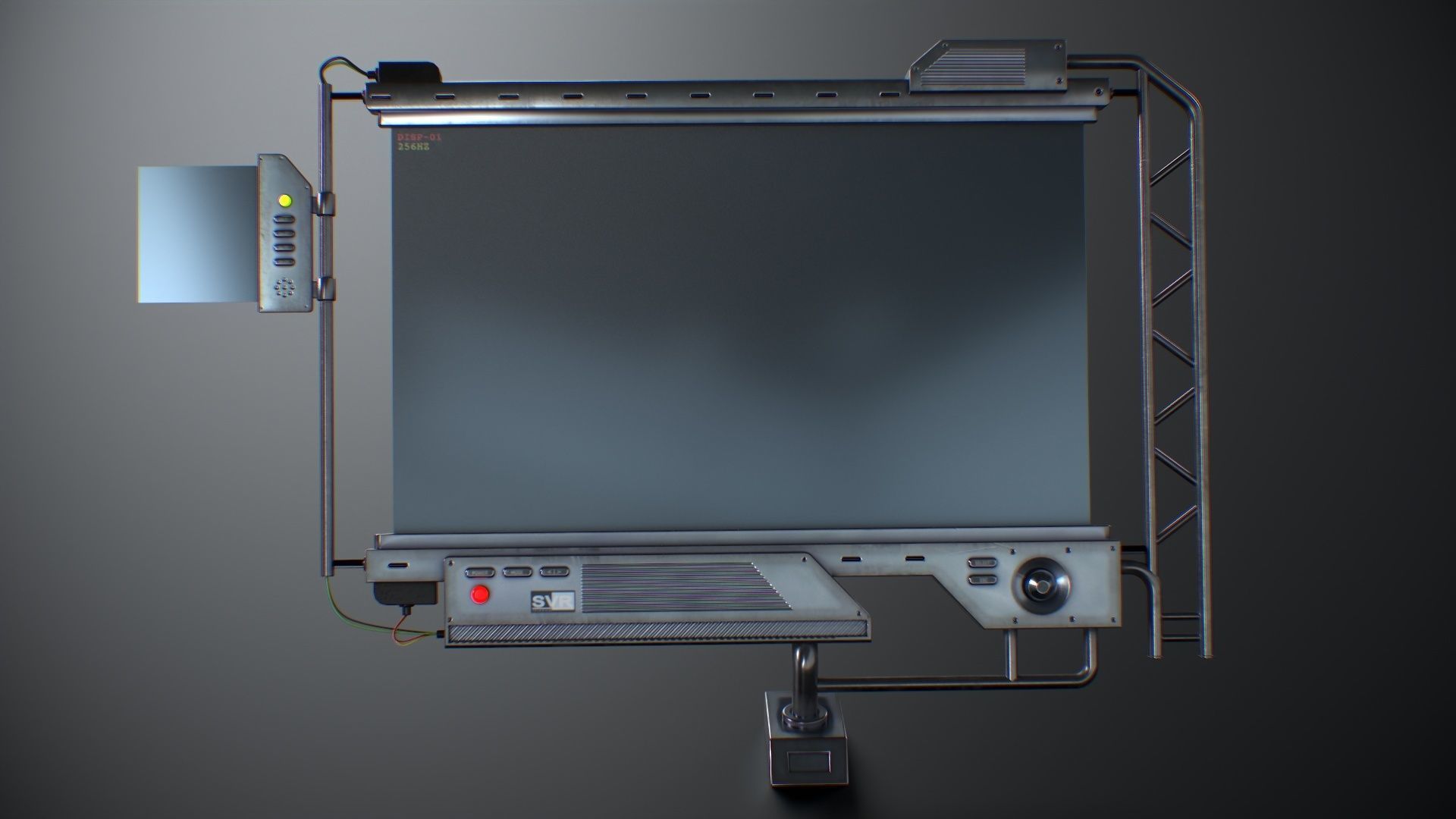 Sci-Fi Screen Display Monitor Low-poly 3D model_5
