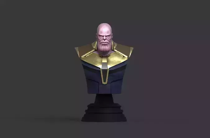 Thanos bust of character gold 3D print model Thanos bust of character gold 3D print model