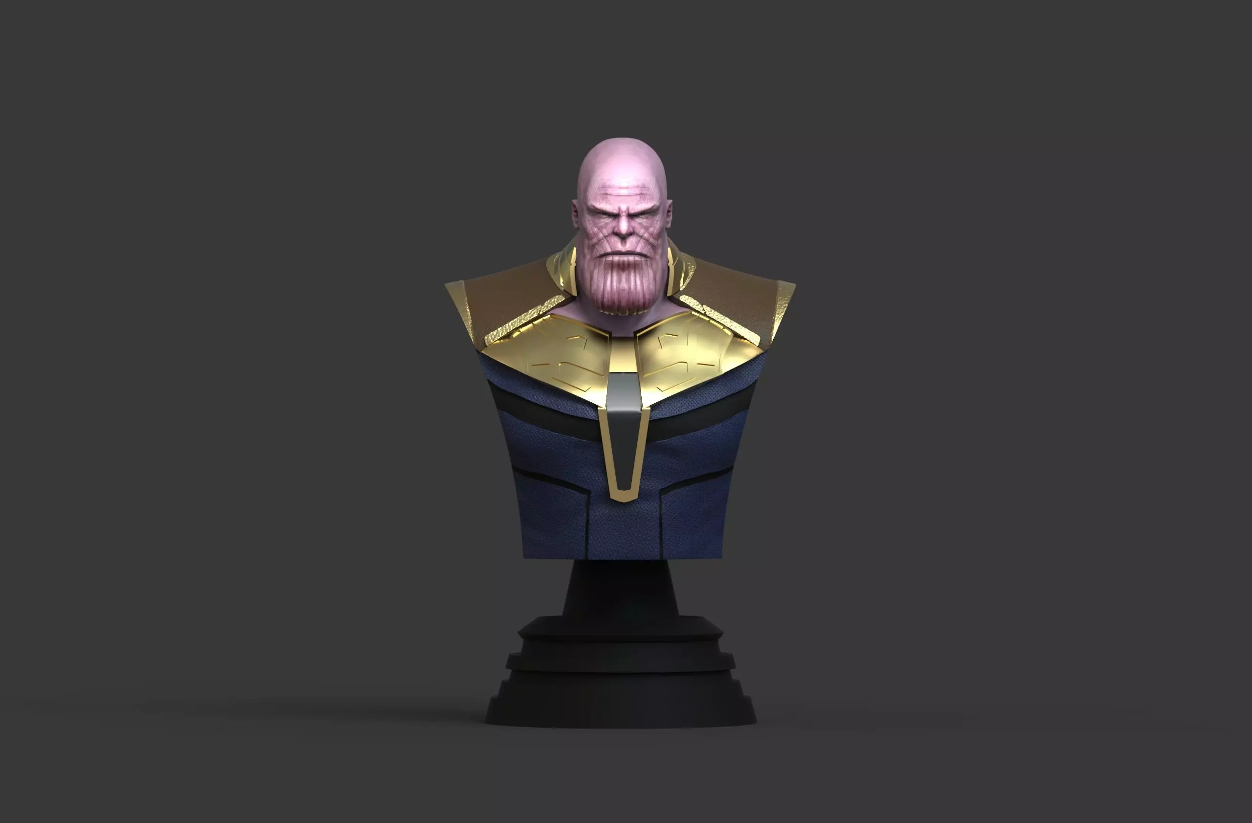 Thanos bust of character gold 3D print model_0