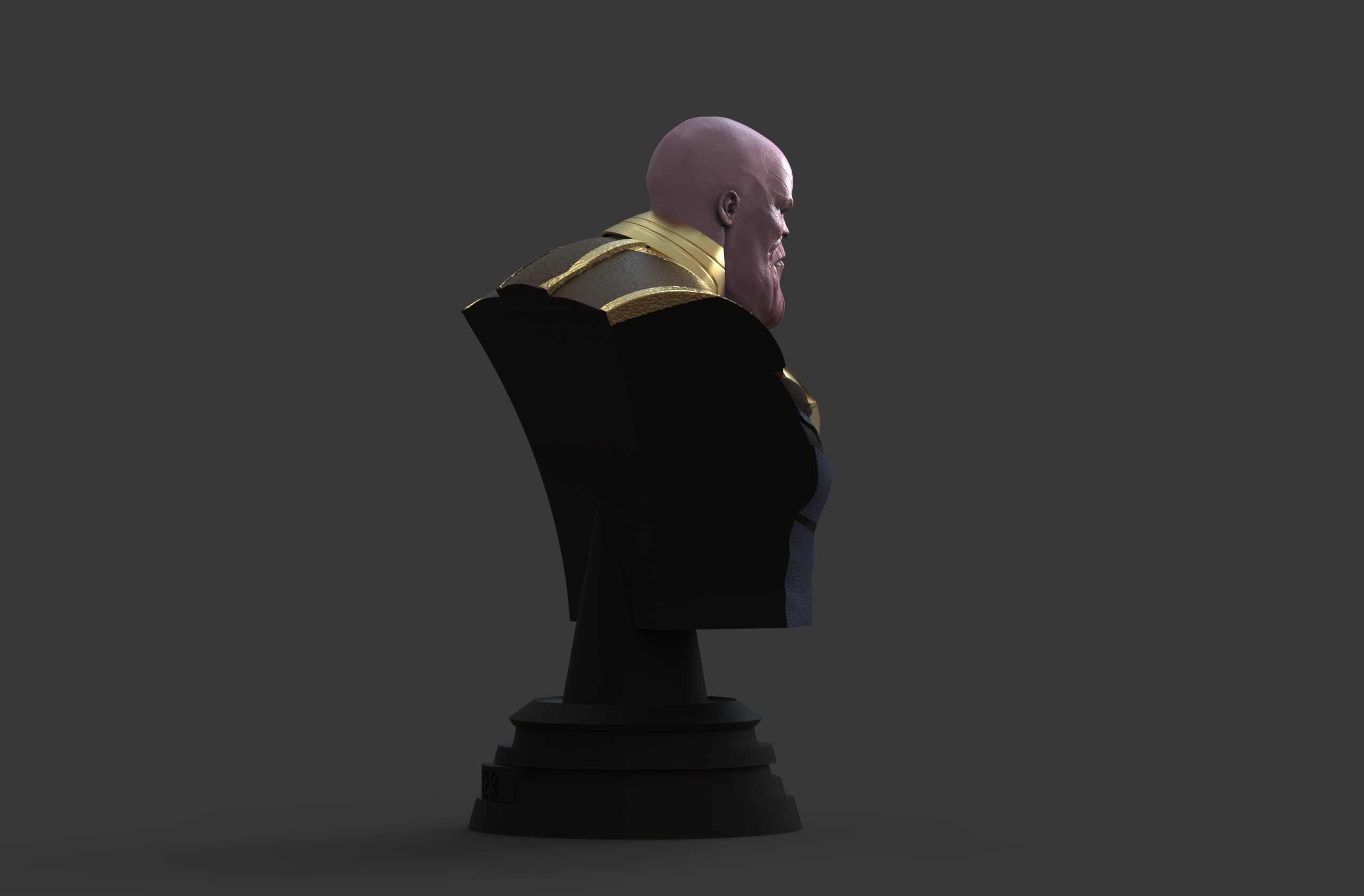 Thanos bust of character gold 3D print model_5