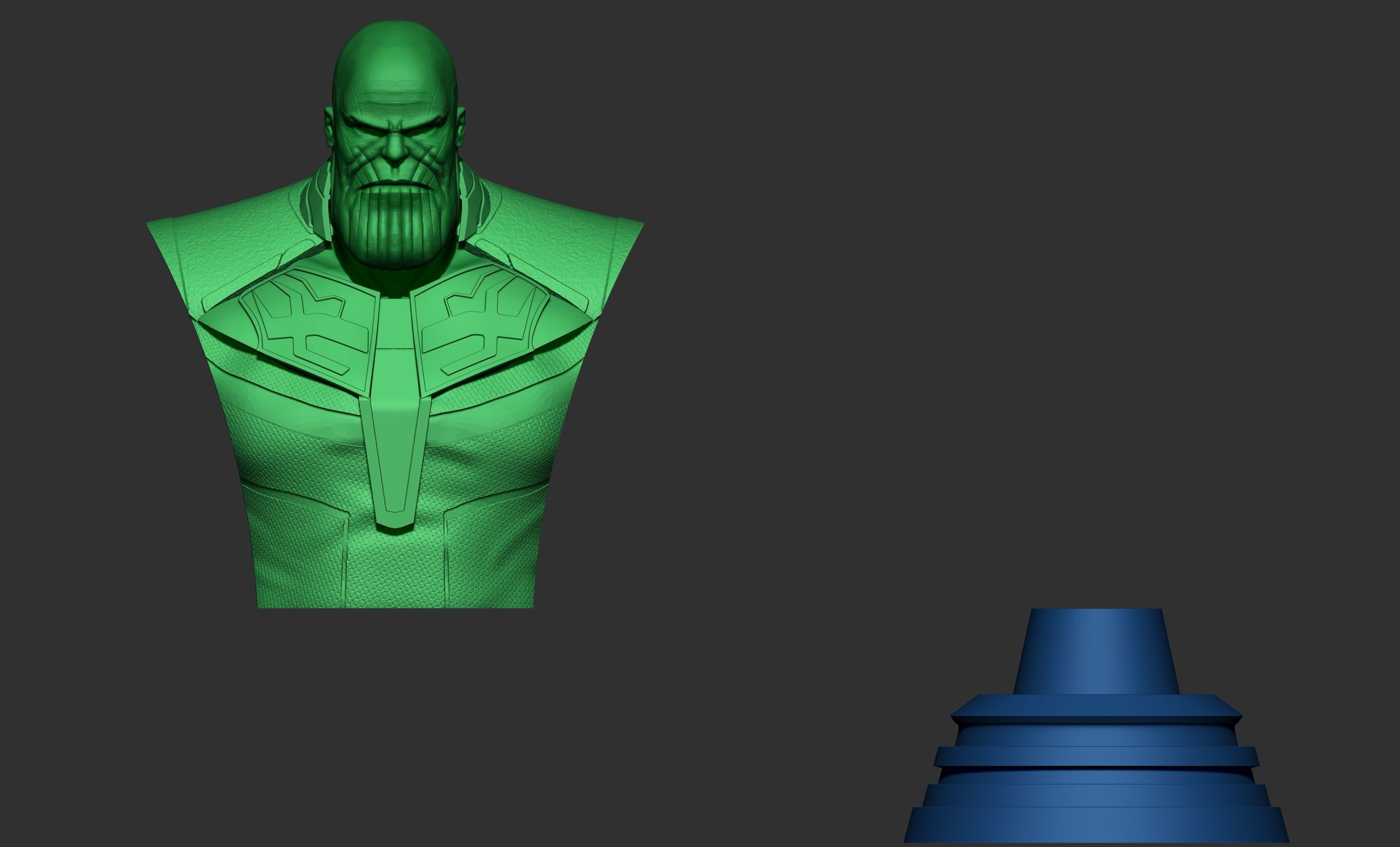 Thanos bust of character gold 3D print model_9