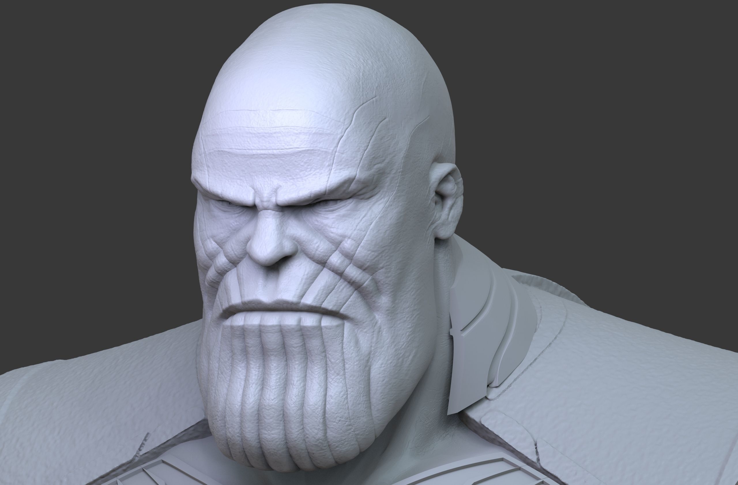 Thanos bust of character gold 3D print model_22
