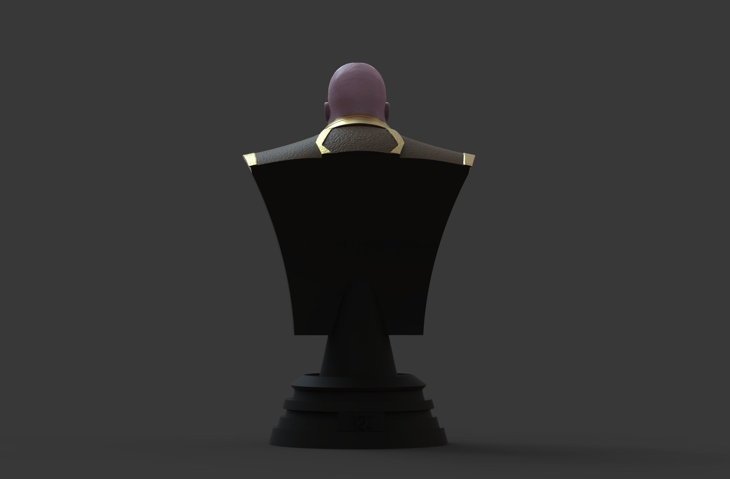 Thanos bust of character gold 3D print model_4