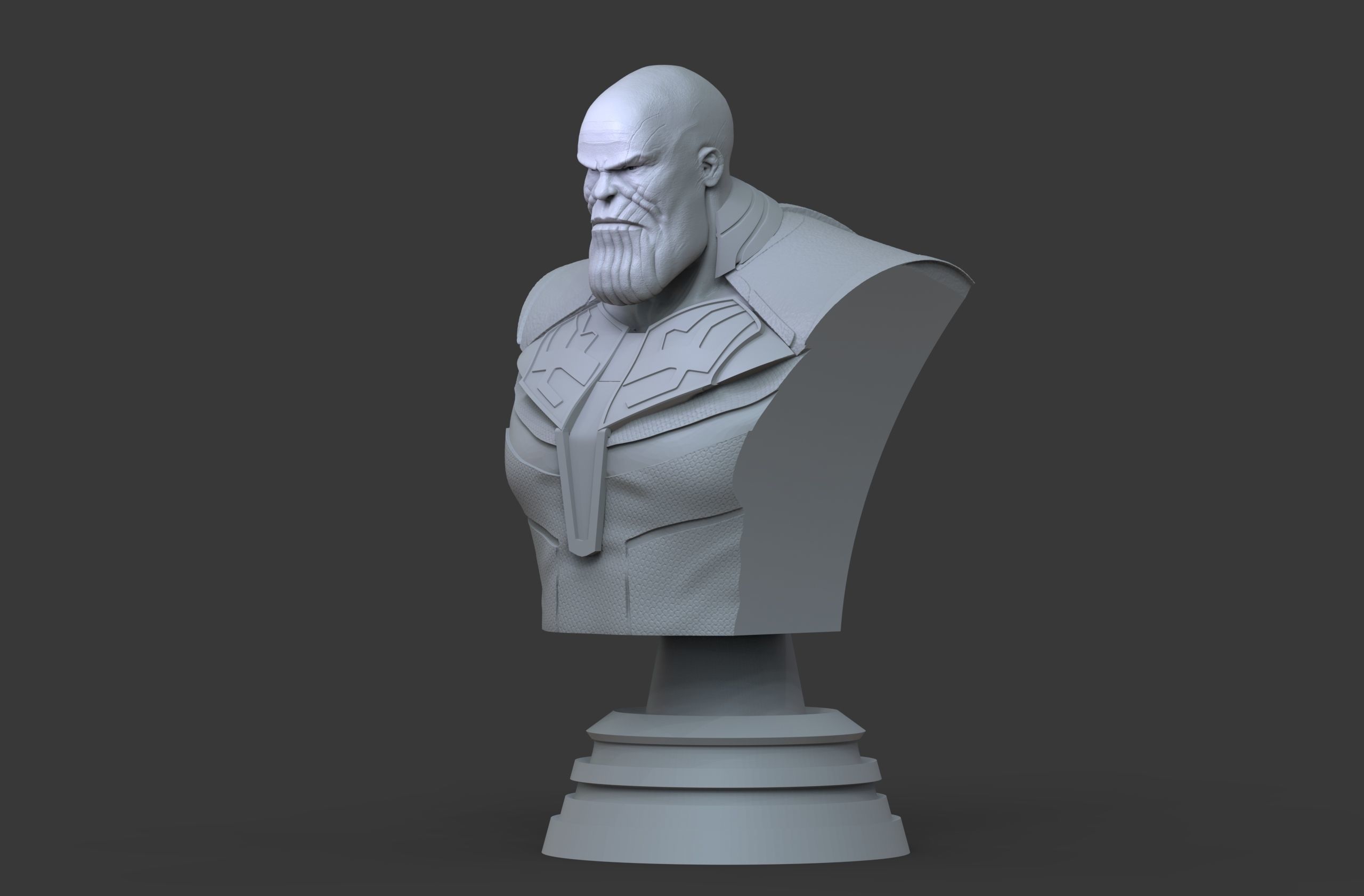 Thanos bust of character gold 3D print model_16
