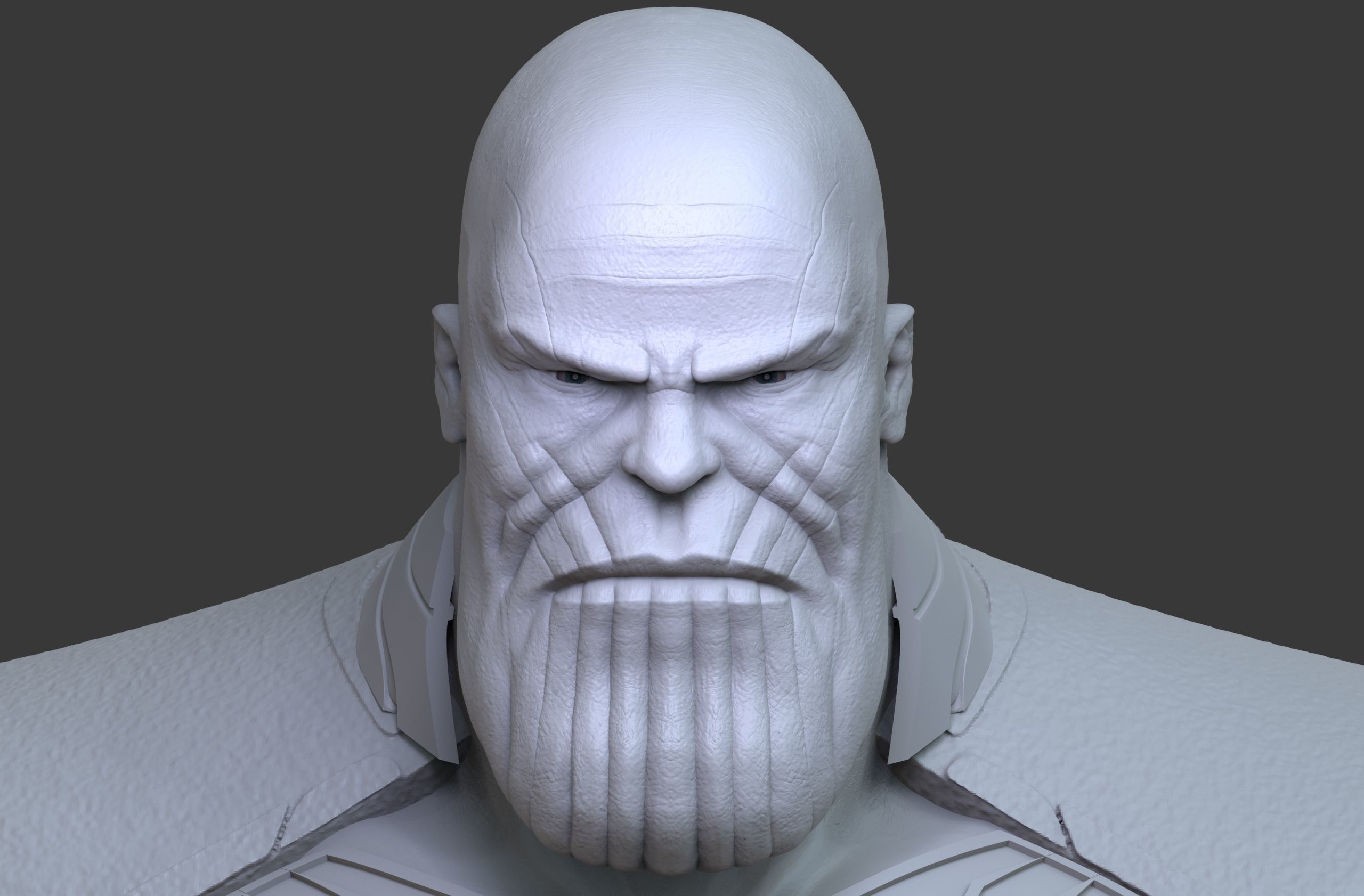 Thanos bust of character gold 3D print model_21