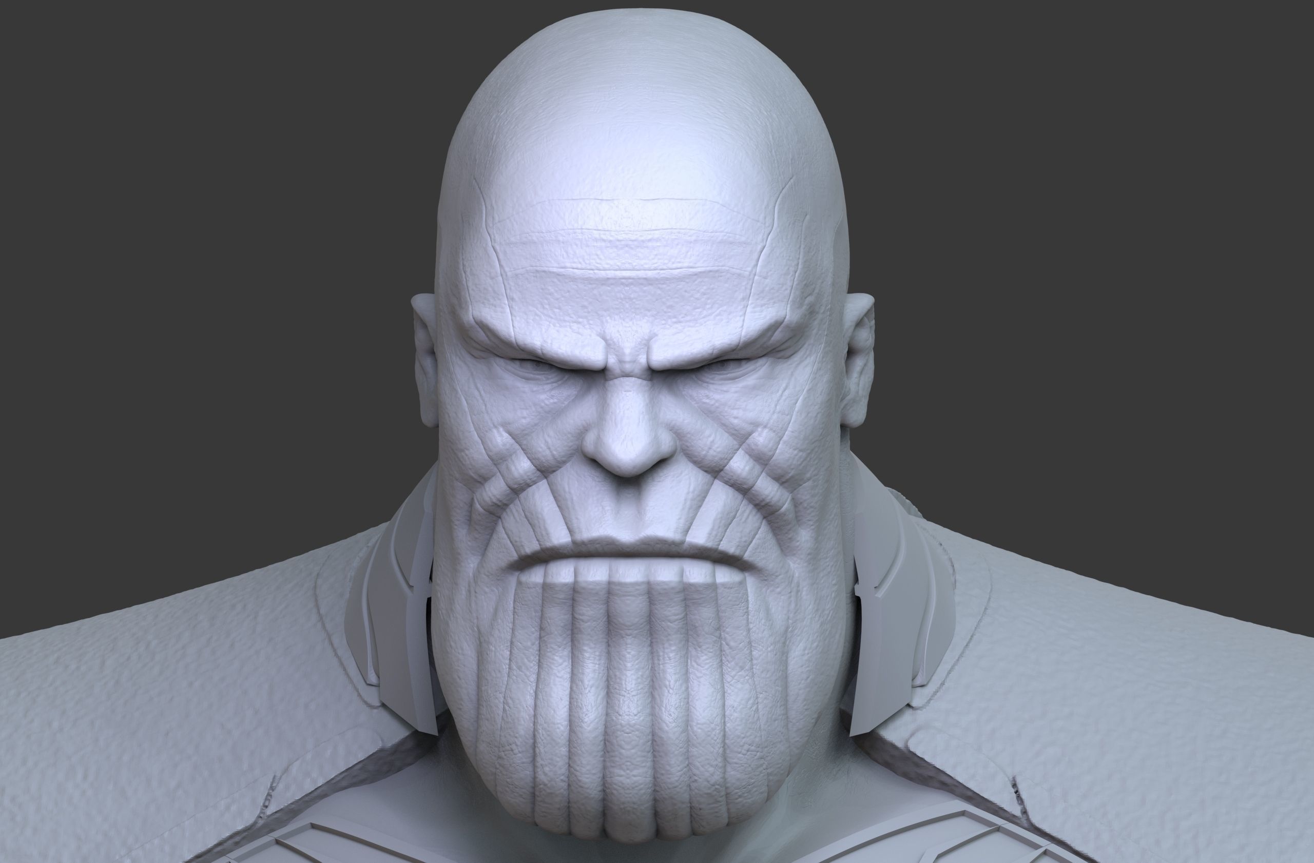 Thanos bust of character gold 3D print model_23