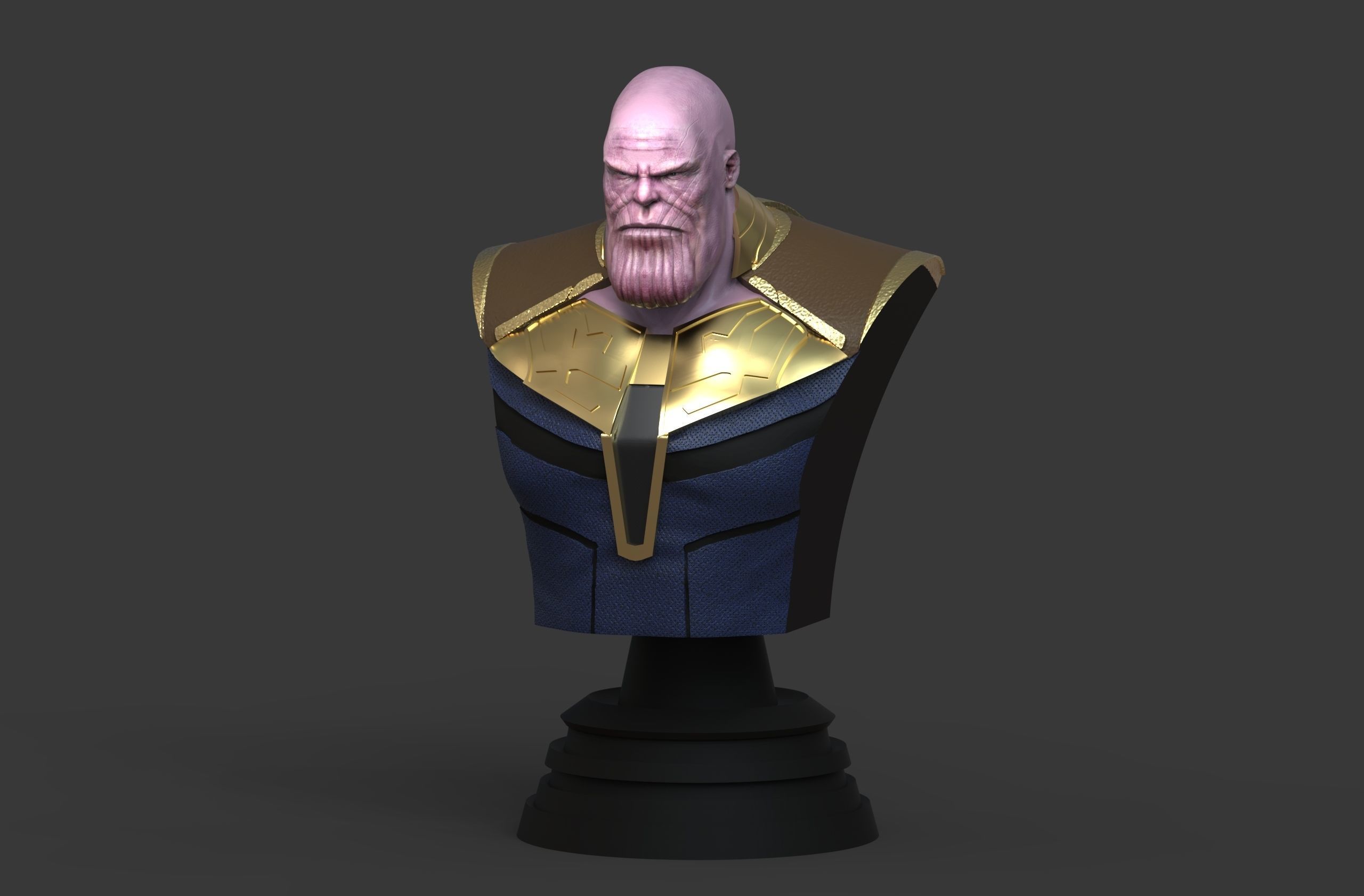 Thanos bust of character gold 3D print model_13