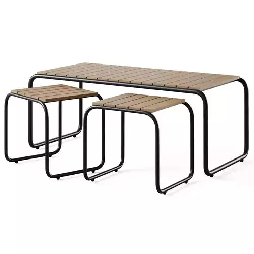 Tulum Acacia Coffee and Nesting Accent Tables by Pottery Barn