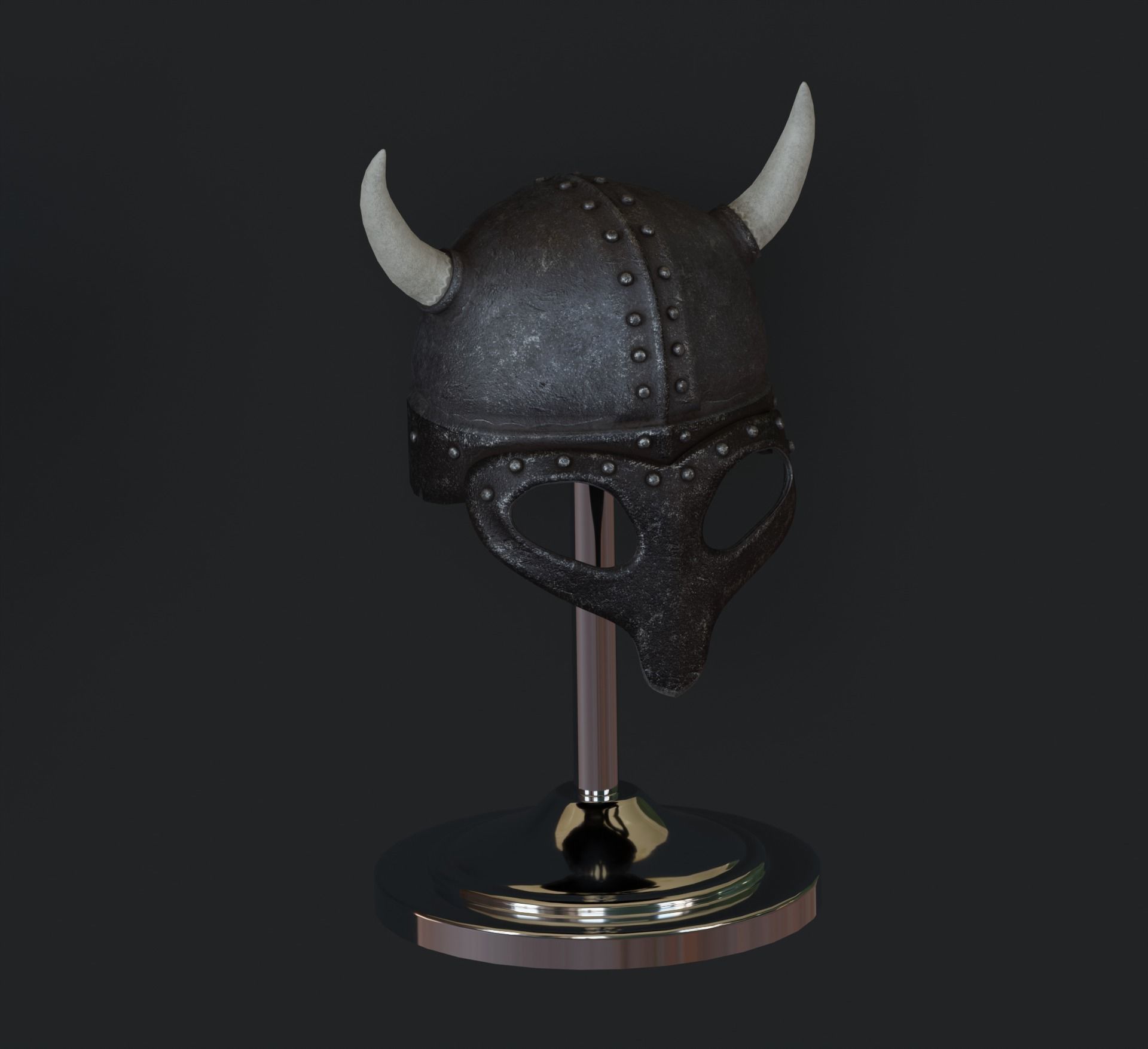 Viking helmet Low-poly 3D model_1