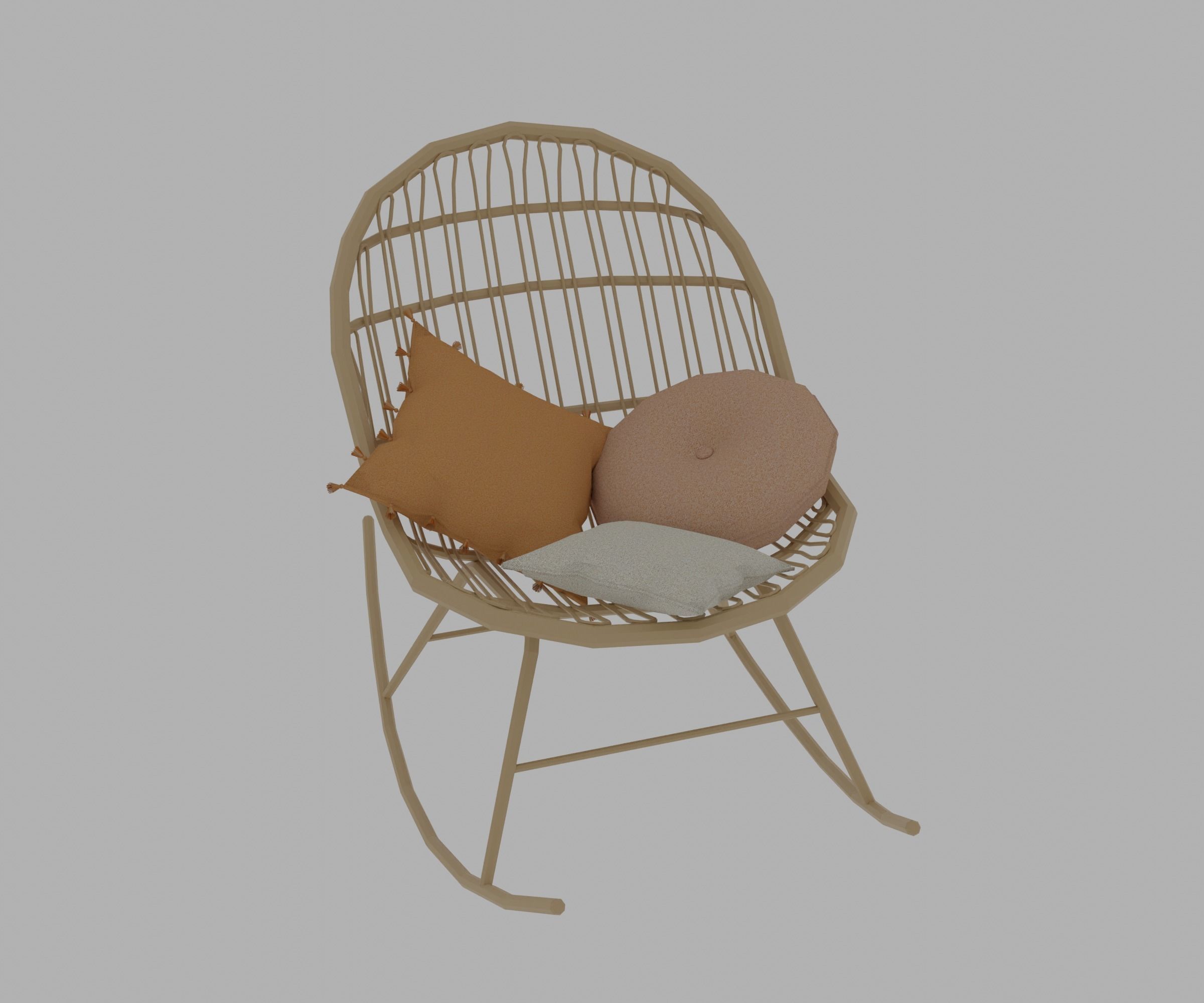 Bohemian living room Low-poly 3D model_20