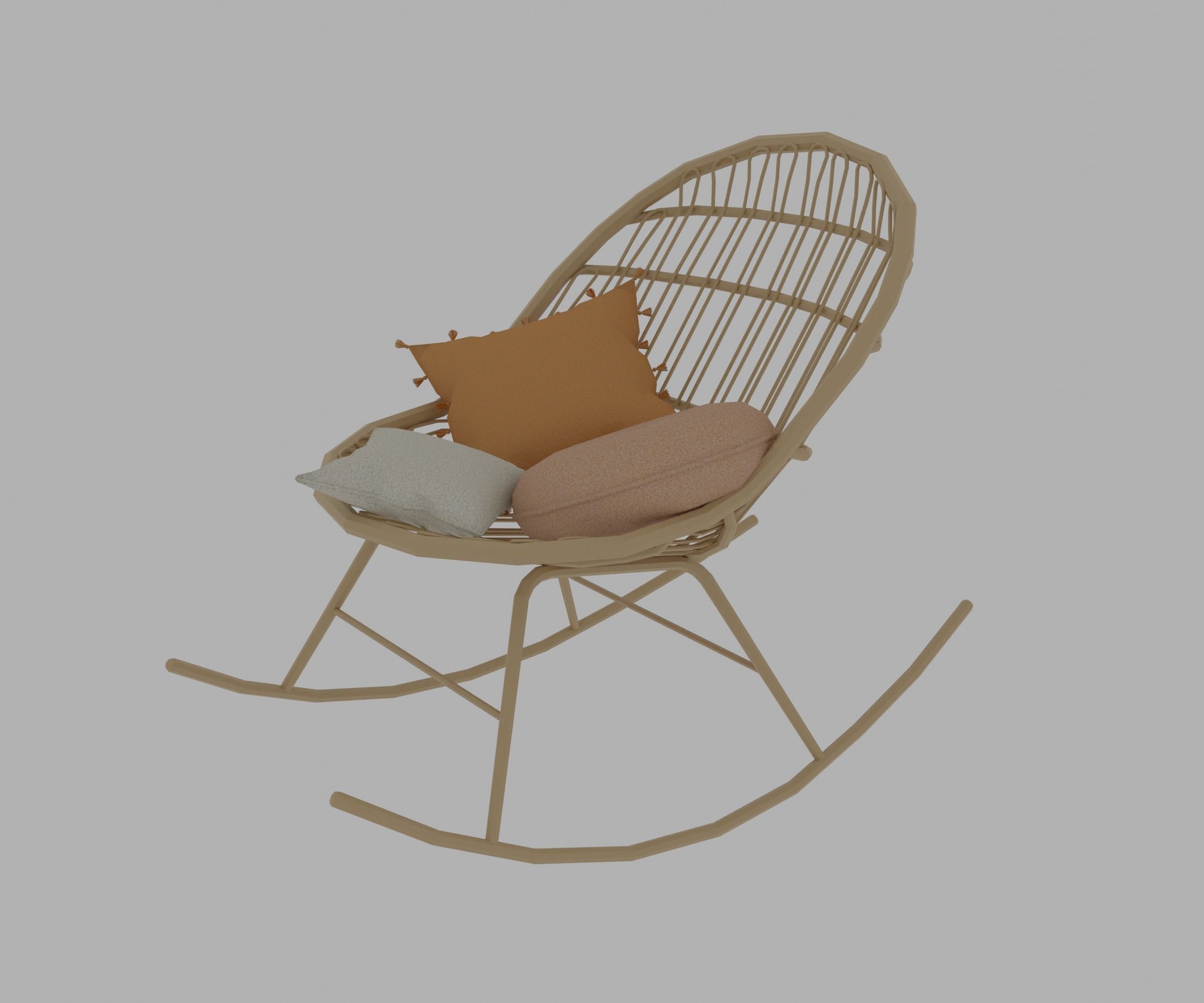 Bohemian living room Low-poly 3D model_19