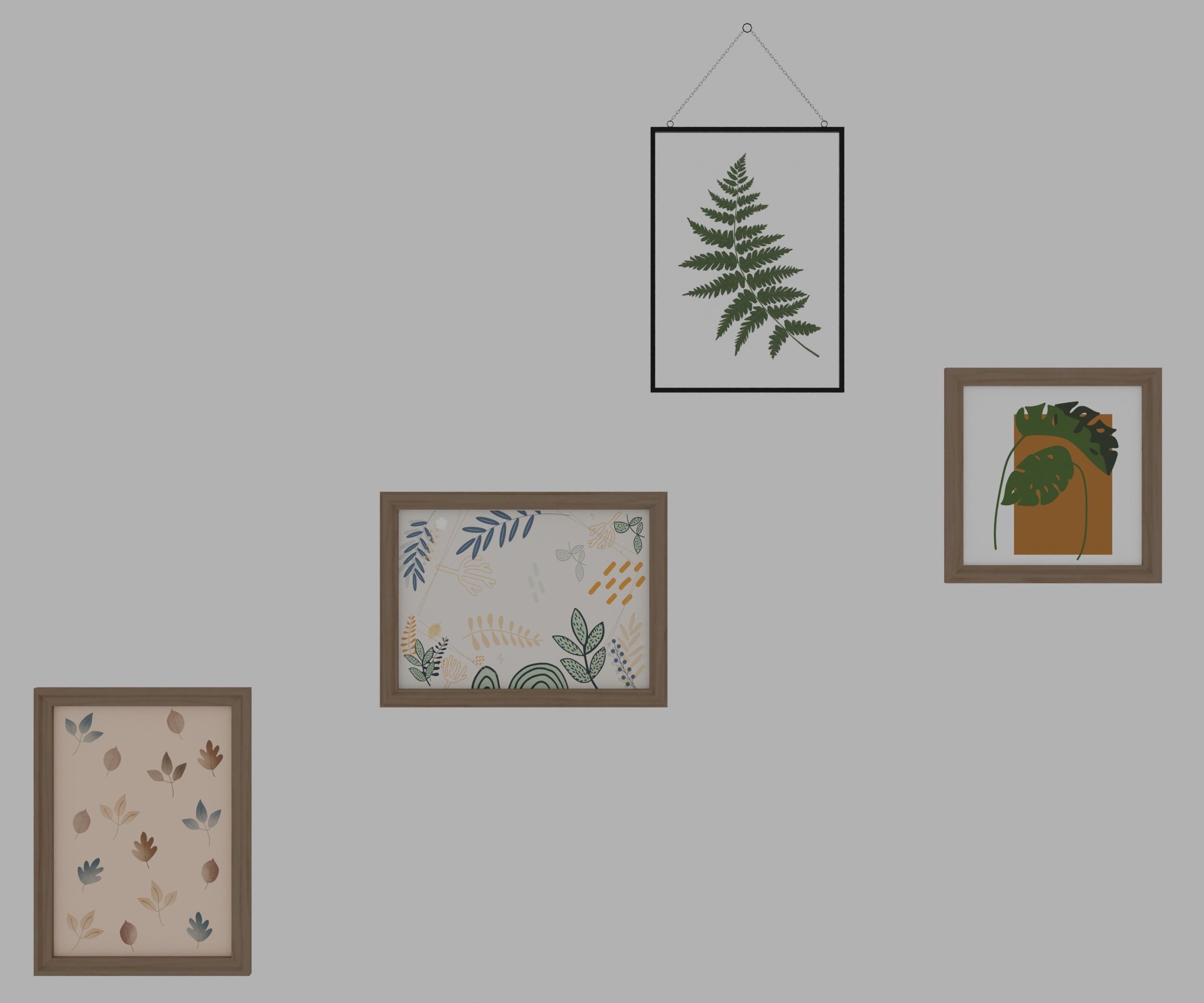 Bohemian living room Low-poly 3D model_8