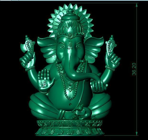 gonesh pendant 3D print model_2