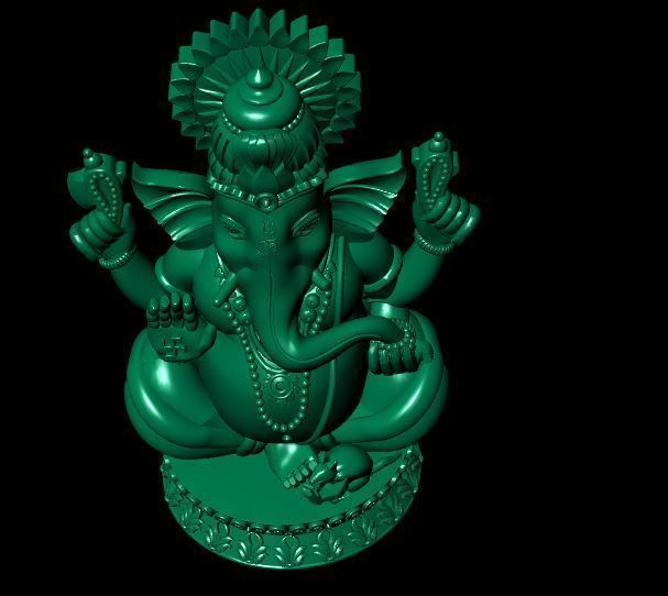 gonesh pendant 3D print model_6