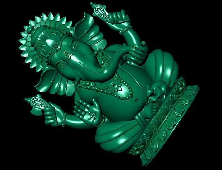 gonesh pendant 3D print model_4