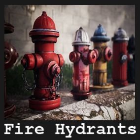 Fire Hydrants  20 Variations Low-poly 3D model_14