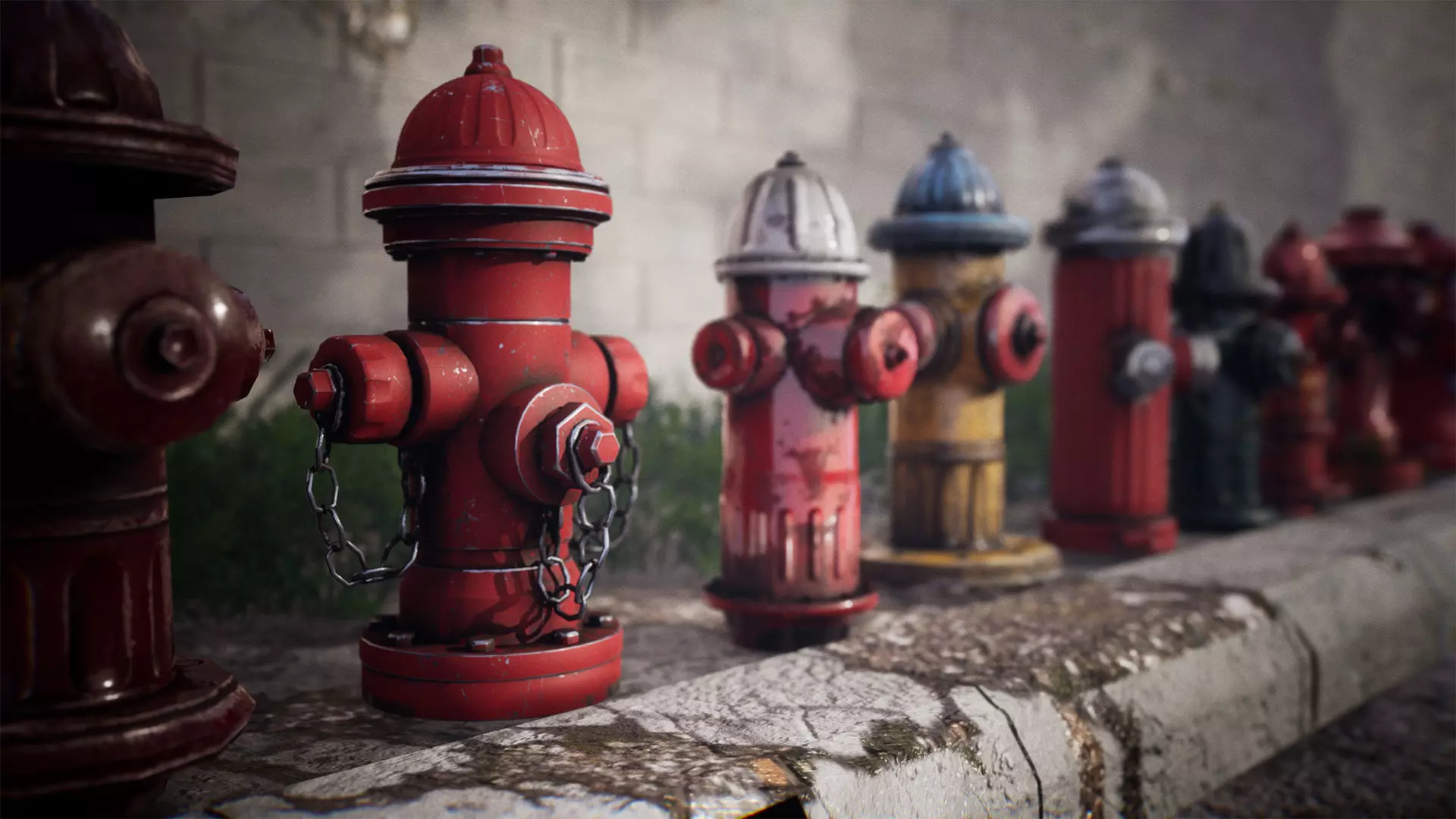 Fire Hydrants  20 Variations Low-poly 3D model_0