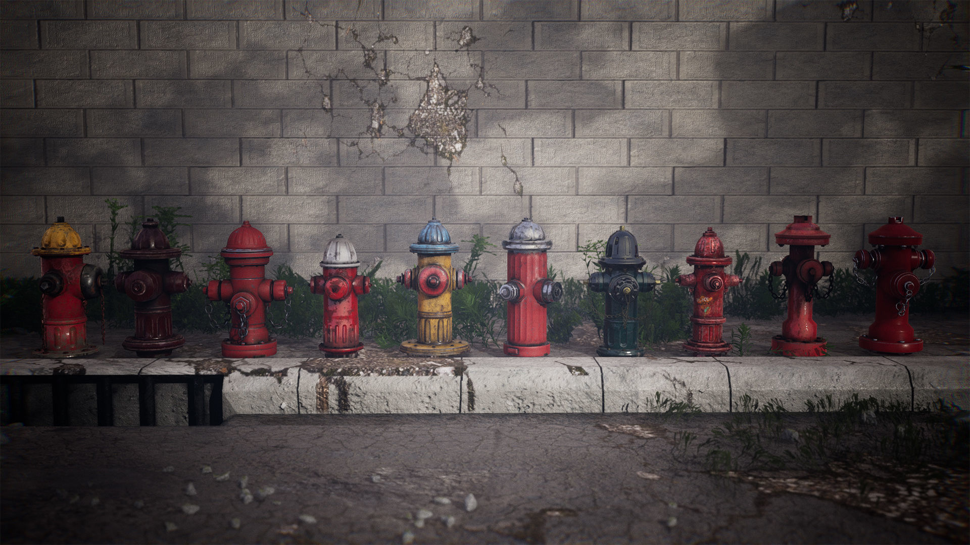 Fire Hydrants  20 Variations Low-poly 3D model_12
