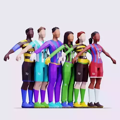 Soccer Players - Animated and Rigged