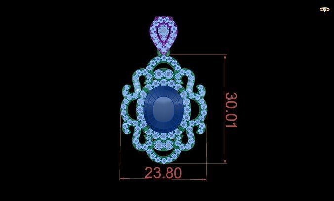 pendant Oval 3D print model