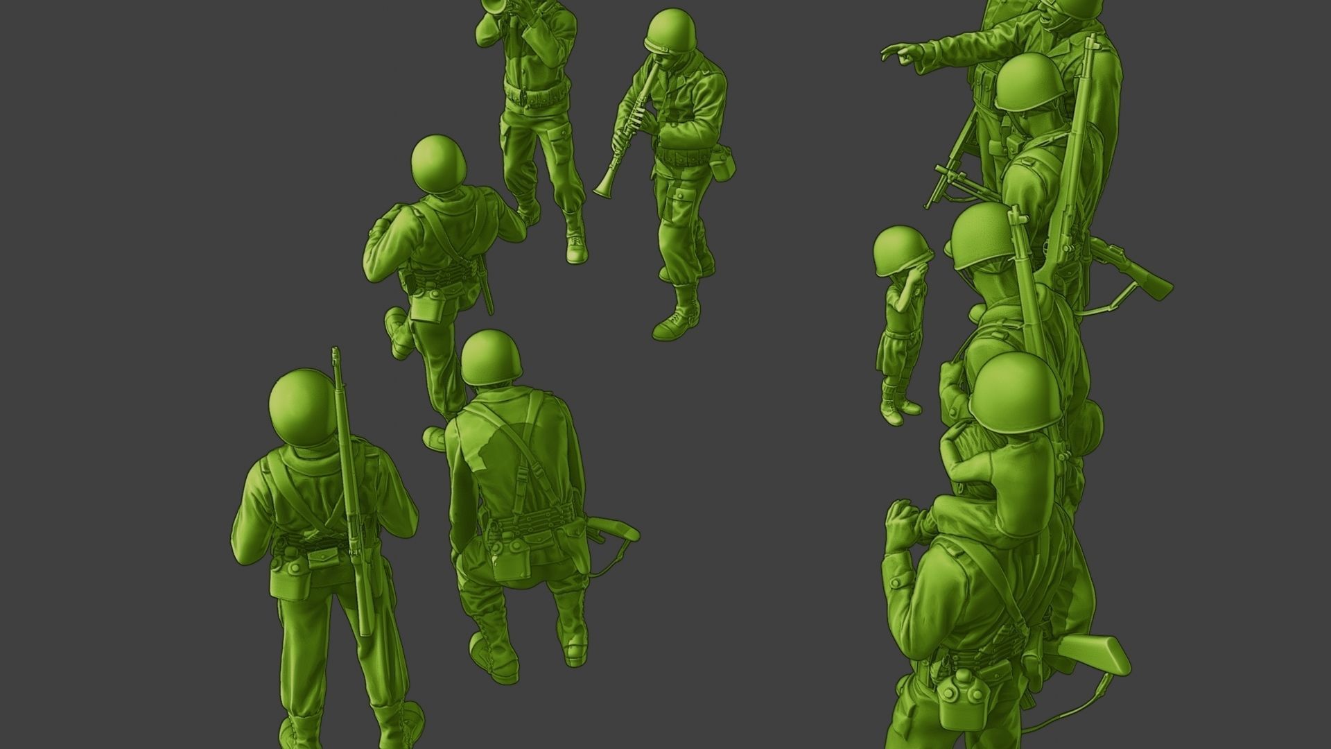 American soldiers ww2 A15 Pack 1 3D Model Collection_10