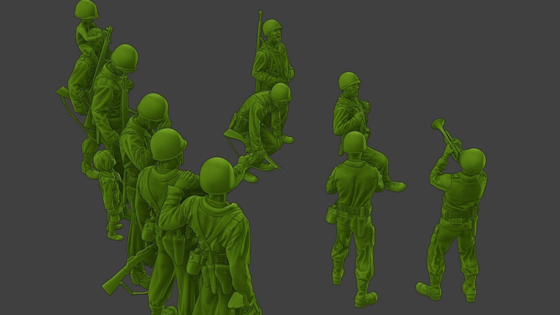 American soldiers ww2 A15 Pack 1 3D Model Collection_29