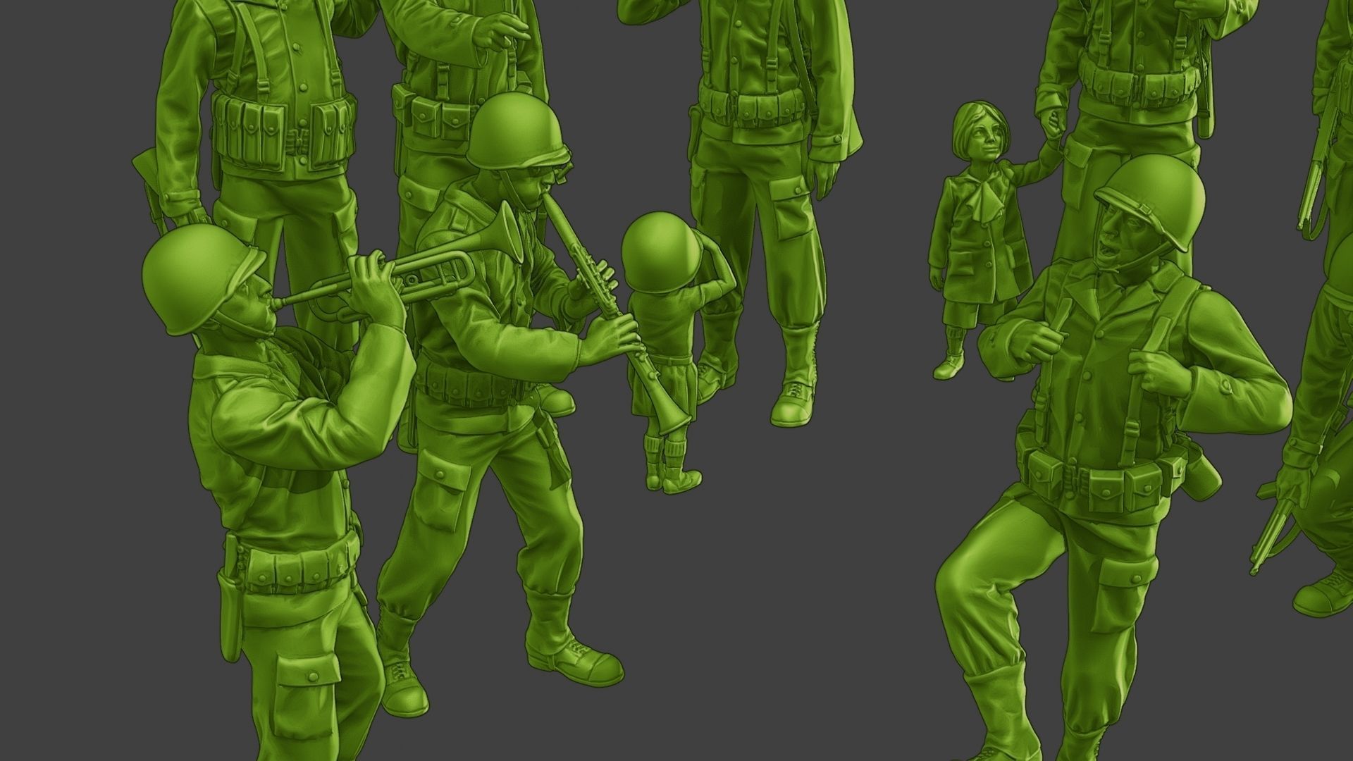 American soldiers ww2 A15 Pack 1 3D Model Collection_16